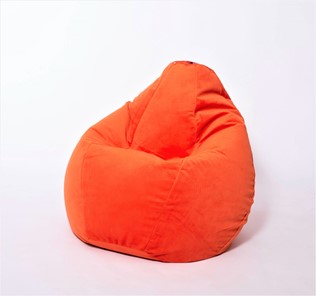 Кресло-мешок Груша большое, велюр однотон, оранжевое в Асбесте