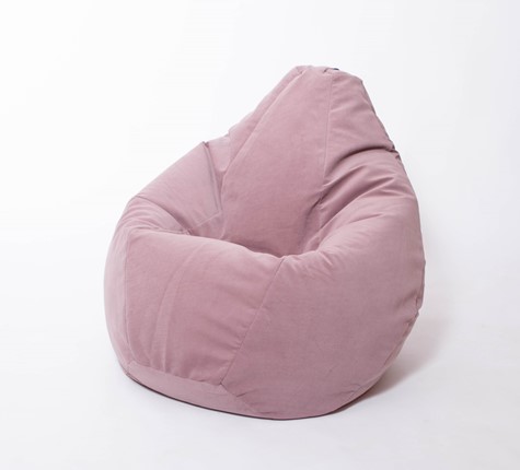 Кресло-мешок Груша большое, велюр однотон, пыльная роза в Кушве - изображение
