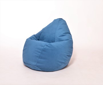 Кресло-мешок Груша большое, велюр однотон, синее в Новоуральске
