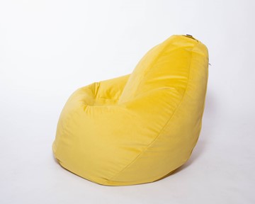 Кресло-мешок Груша среднее, велюр однотон, лимонное в Екатеринбурге - предосмотр 1