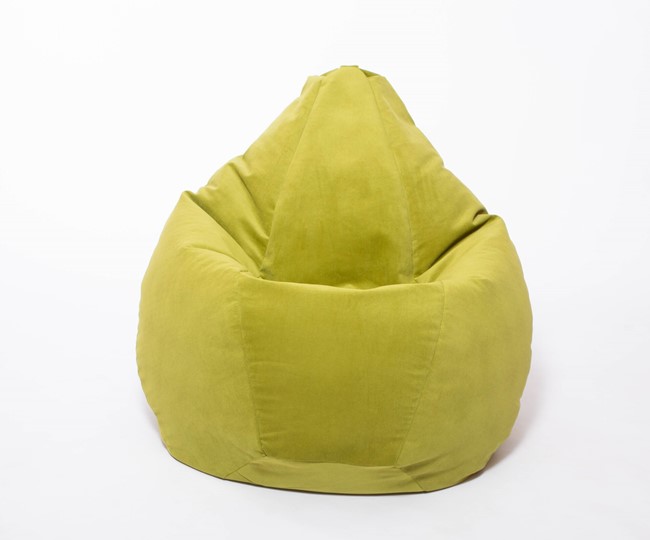 Кресло-мешок Груша малое, велюр однотон, травянное в Екатеринбурге - изображение 1