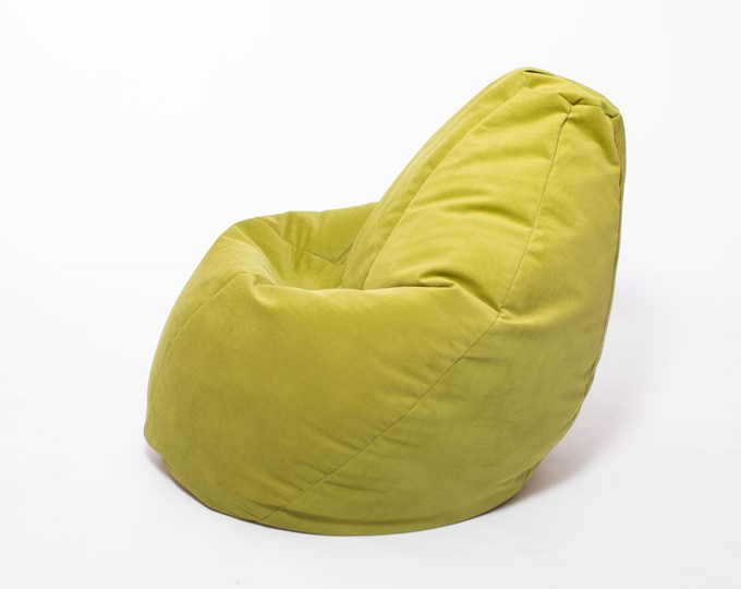 Кресло-мешок Груша малое, велюр однотон, травянное в Артемовском - изображение 2
