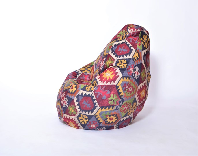 Кресло-мешок Груша малое, велюр принт, мехико графит в Екатеринбурге - изображение 1