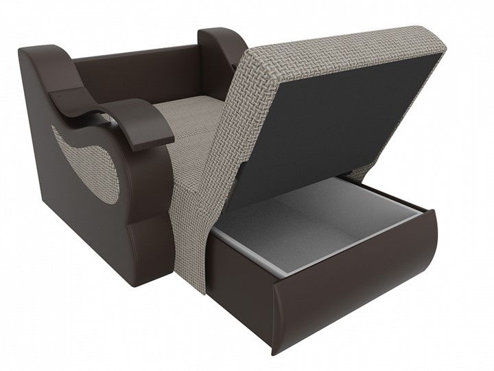 Кресло-кровать Меркурий (60), Корфу 02 (рогожка)/черный (экокожа) в Ревде - изображение 2
