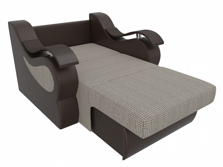 Кресло-кровать Меркурий (60), Корфу 02 (рогожка)/черный (экокожа) в Красноуфимске - изображение 1