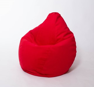 Кресло-мешок Груша большое, велюр однотон, красное в Нижнем Тагиле