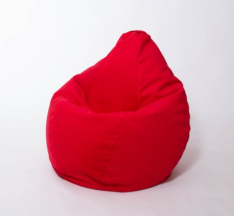 Кресло-мешок Груша большое, велюр однотон, красное в Артемовском - изображение