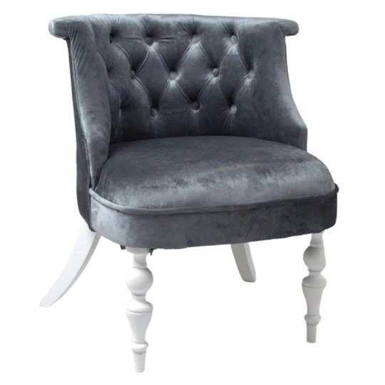 Кресло Бархат (серый бархат/белая эмаль) в Ревде - изображение 2