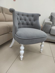 Кресло Бархат (серый бархат/белая эмаль), 000042564 в Кушве