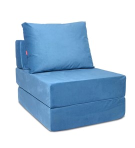 Бескаркасное кресло Окта, велюр синий в Красноуфимске
