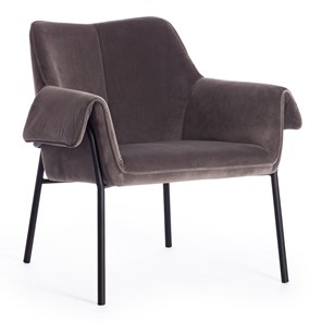 Кресло BESS (mod. 0179471) металл/вельвет, 70х71х75 см, серо-коричневый S108 (84 Brown)/черный в Красноуфимске
