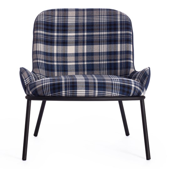 Кресло DUKEN (mod. 0179322) металл/ткань, 79х59х66 см, синий/синяя шотландка/черный в Екатеринбурге - изображение 4