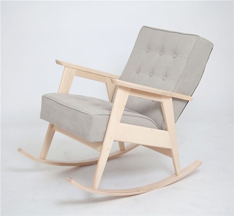 Кресло-качалка Ретро (беленый дуб / 02 - светло-серый) в Екатеринбурге - изображение