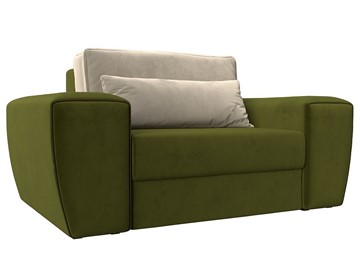 Кресло-кровать Лига-008, Зеленый\Бежевый (Микровельвет) НПБ в Кушве
