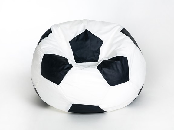 Кресло-мешок Мяч малый, бело-черный в Богдановиче - изображение