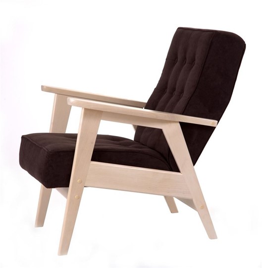 Кресло Ретро (беленый дуб / RS 32 - коричневый) в Екатеринбурге - изображение 1