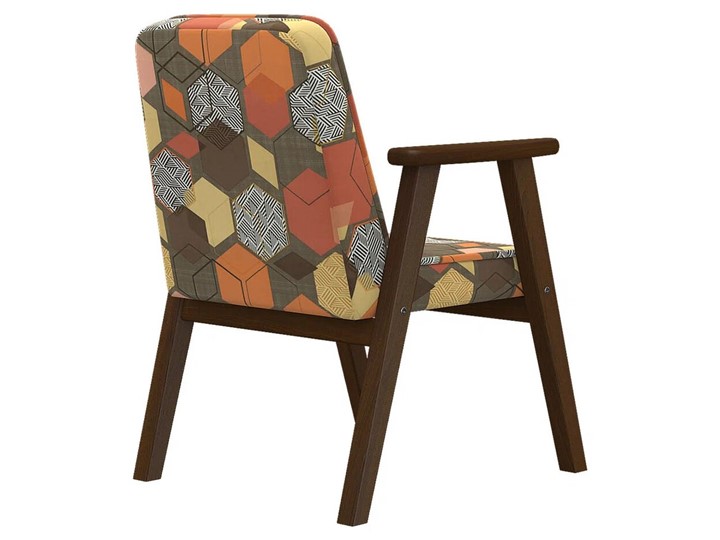 Кресло Ретро ткань геометрия коричневый, каркас орех в Екатеринбурге - изображение 1
