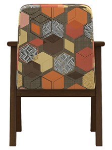 Кресло Ретро ткань геометрия коричневый, каркас орех в Екатеринбурге - предосмотр 2