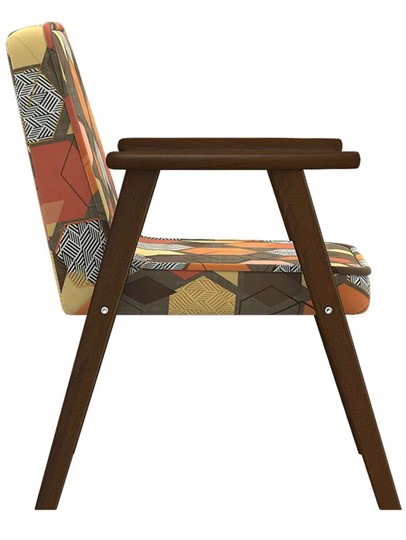 Кресло Ретро ткань геометрия коричневый, каркас орех в Екатеринбурге - изображение 3