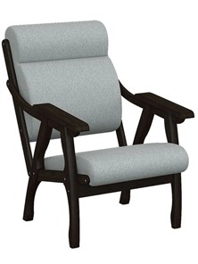 Кресло Вега 10 ткань серый, каркас венге в Кушве
