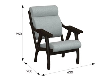 Кресло Вега 10 ткань серый, каркас венге в Екатеринбурге - предосмотр 6