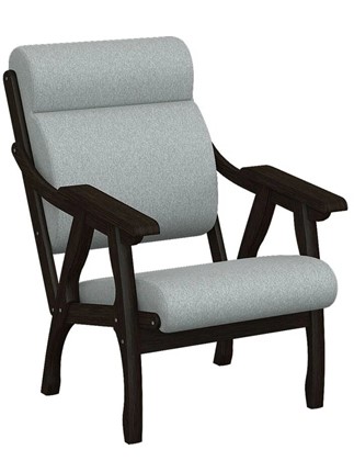 Кресло Вега 10 ткань серый, каркас венге в Екатеринбурге - изображение