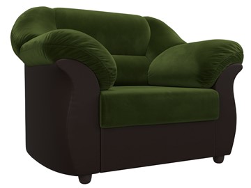 Кресло Карнелла, Зеленый/Коричневый (микровельвет/экокожа) в Ревде