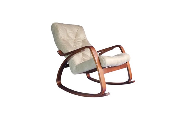 Кресло-качалка Гранд, замша крем в Каменске-Уральском - изображение