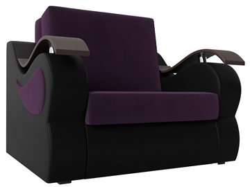 Кресло раскладное Меркурий (60), Фиолетовый\Черный (Велюр\Экокожа) в Екатеринбурге