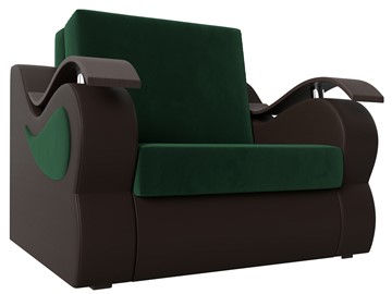 Кресло раскладное Меркурий (60), Зеленый\Коричневый (Велюр\Экокожа) в Тавде