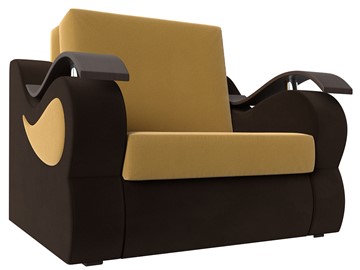 Кресло раскладное Меркурий (60), Желтый\коричневый (Микровельвет\Экокожа) в Полевском