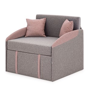 Кресло-кровать Polto серо-коричневый/клубничный мусс (рогожка) в Кушве