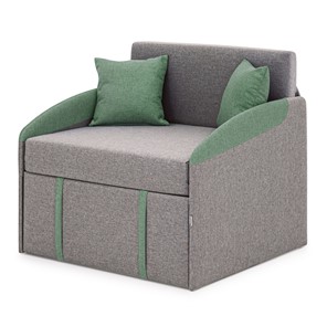 Кресло-кровать Polto серо-коричневый/шалфей (рогожка) в Кушве