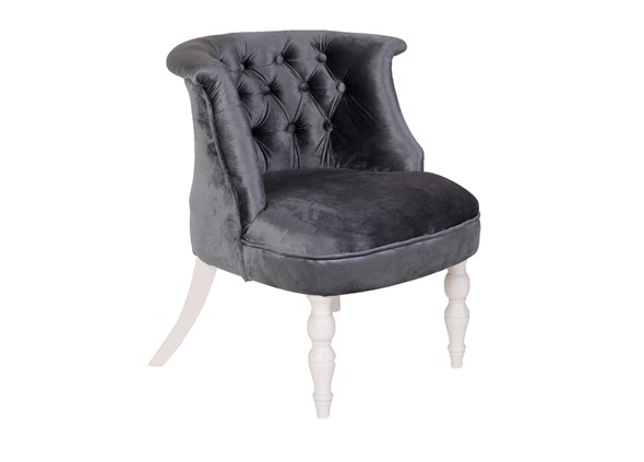 Кресло Бархат (серый бархат/белая эмаль) в Кушве - изображение