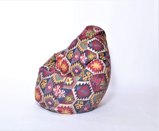 Кресло-мешок Груша малое, велюр принт, мехико графит в Ревде - изображение