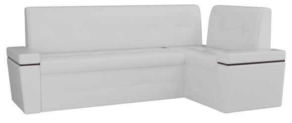 Кухонный диван Деметра угловой, Белый (экокожа) в Первоуральске - изображение