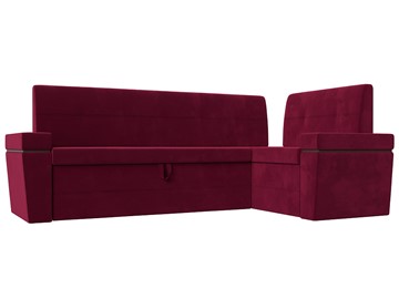 Кухонный диван Деметра угловой, Бордовый (микровельвет) в Первоуральске