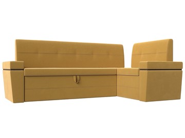 Раскладной кухонный диван Деметра угловой, Желтый (микровельвет) в Кушве