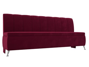 Кухонный прямой диван Кантри, Бордовый (микровельвет) в Кушве