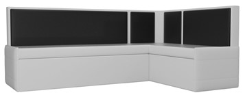 Раскладной кухонный диван Кристина, Белый/Черный (экокожа) в Ревде
