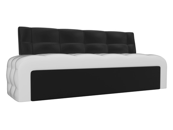 Раскладной кухонный диван Люксор, Белый/Черный (экокожа) в Первоуральске - изображение