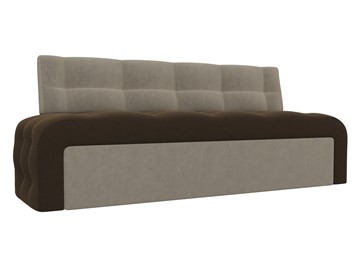 Прямой кухонный диван Люксор, Коричневый/Бежевый (микровельвет) в Первоуральске