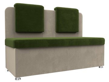 Кухонный диван Маккон 2-х местный, Зеленый/Бежевый (микровельвет) в Екатеринбурге - предосмотр