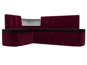 Кухонный диван Тефида, Черный\Бордовый (Микровельвет) в Первоуральске