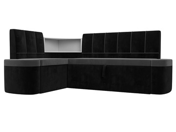 Кухонный диван Тефида, Серый\Черный (Велюр) в Кушве