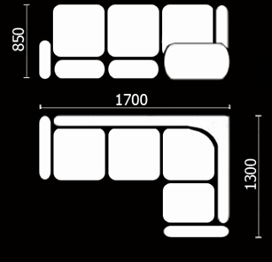 Кухонный диван Нео КМ-01 (168х128 см.) в Богдановиче - предосмотр 3