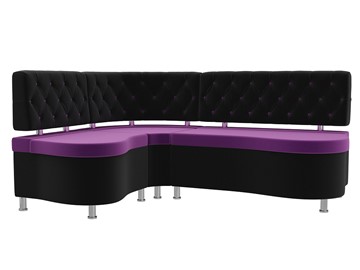 Угловой кухонный диван Вегас, Фиолетовый\Черный (Микровельвет) в Екатеринбурге
