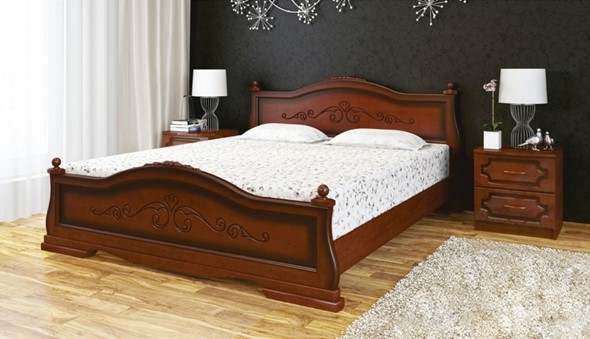 Спальная кровать Карина-1 (Орех) 90х200 в Екатеринбурге - изображение