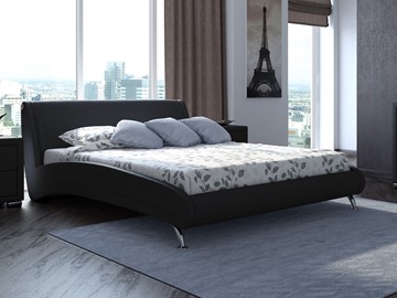 Спальная кровать Corso-2 160х200, Экокожа (Черный) в Первоуральске
