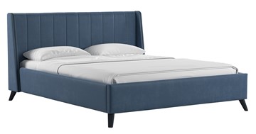 Кровать с подъемным механизмом Мелисса 160,арт. Тори 83 велюр (серо-синий) + кроватное дно в Красноуфимске